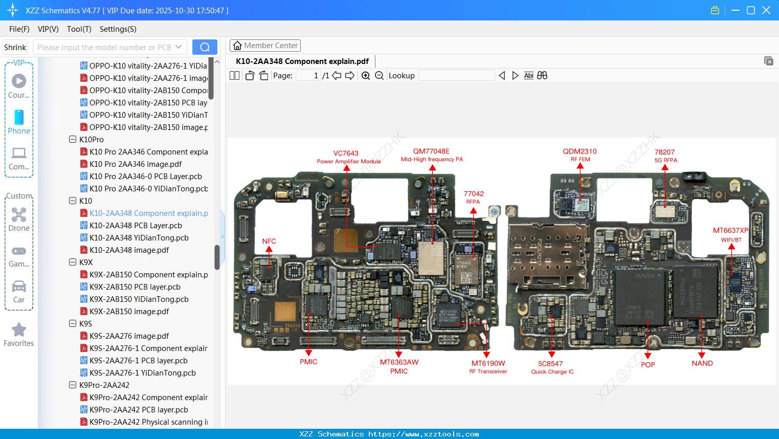 OPPO K10-2AA348 Component Explain